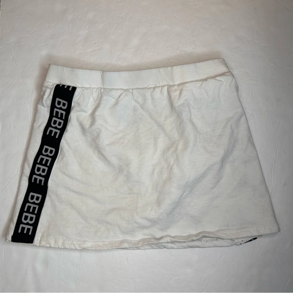 Bebe Sport White Cotton Skort Girls Size M 10/12